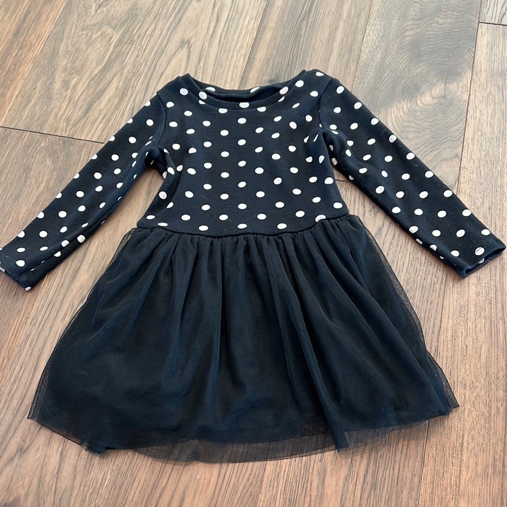 Baby Gap Black and White Polka Dot Tulle Dress Size 3T